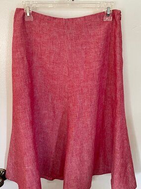 Banana Republic Red Chambray Linen A-Line Skirt Size 2